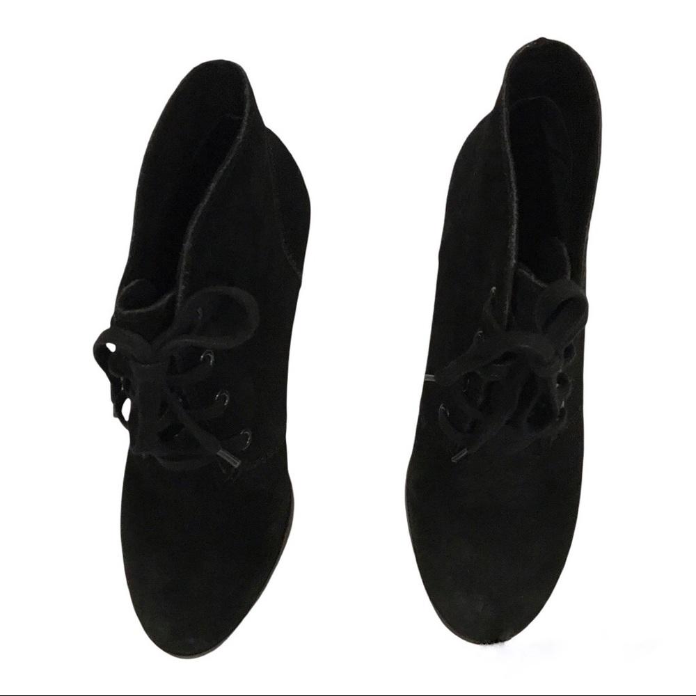 Lucky Brand Black Oiled Suede Ankle Booties LK-SWAYZE Size 7 - Picture 10 of 11